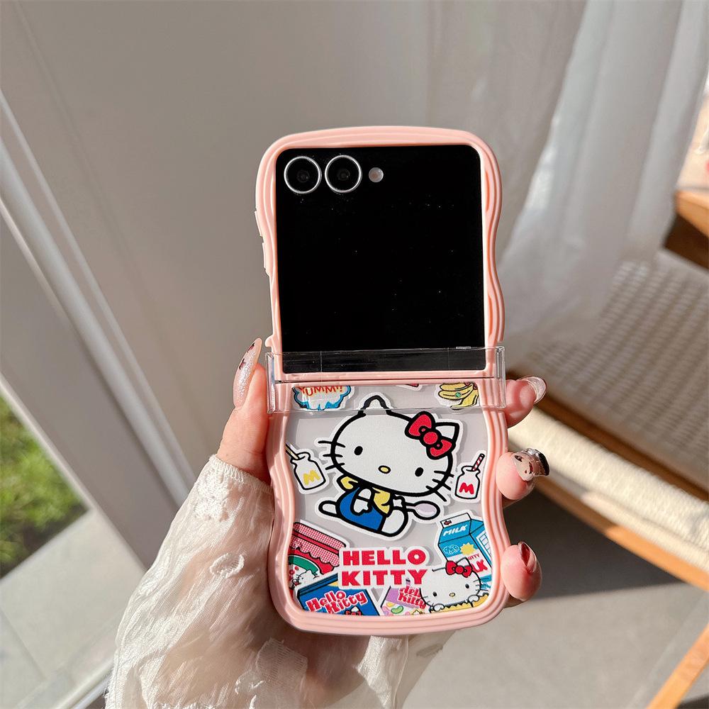 Hello Kitty Soft PC Protective Case with Lanyard for Samsung Galaxy Z Flip Series