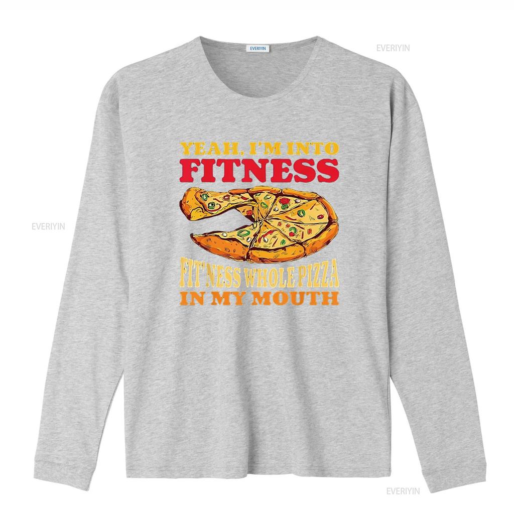 Mens I M Into Fitness Whole Pizza In My Mouth Funny Gym Lover T Shirt Black Vintage Washed Graphic Fashion Stretched
