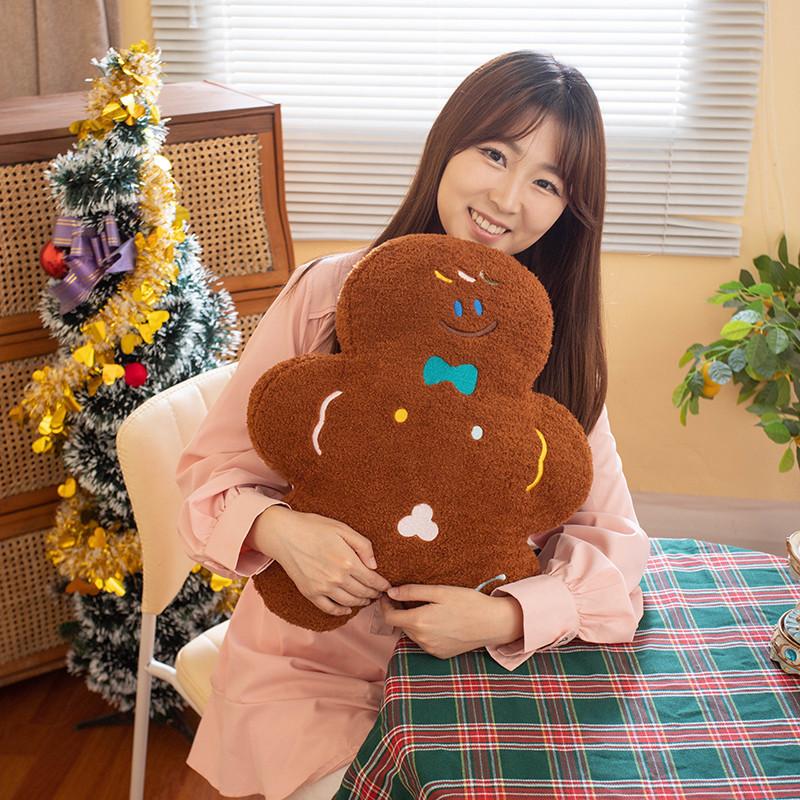 Man Plush Gingerbread Toy Stuffed Doll Christmas Decorations Cushion 45cm Gifts