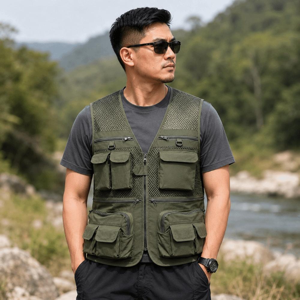Breathable Mesh Travel Vest Lightweight Outdoor Vest Durable Fishing Vest  Safari