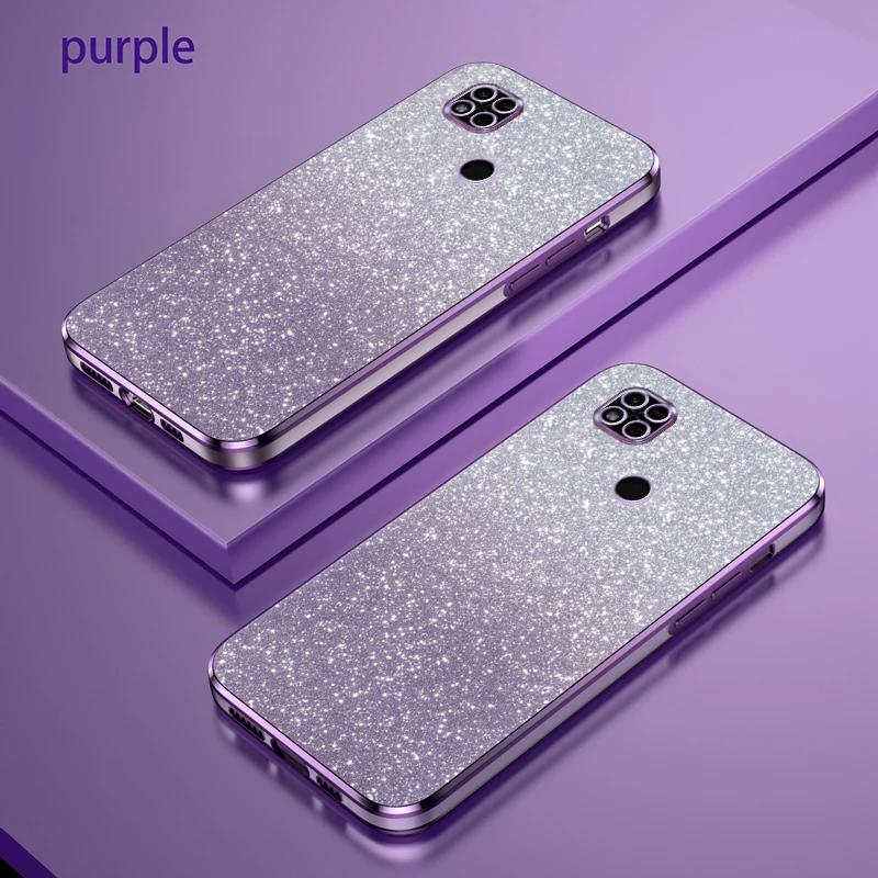 Glänsande Glitterplätering Silikonfodral för Xiaomi Redmi 12 12C 10C 10A 10 10X 9 9A 9C Kameralins Mjukt Baksida