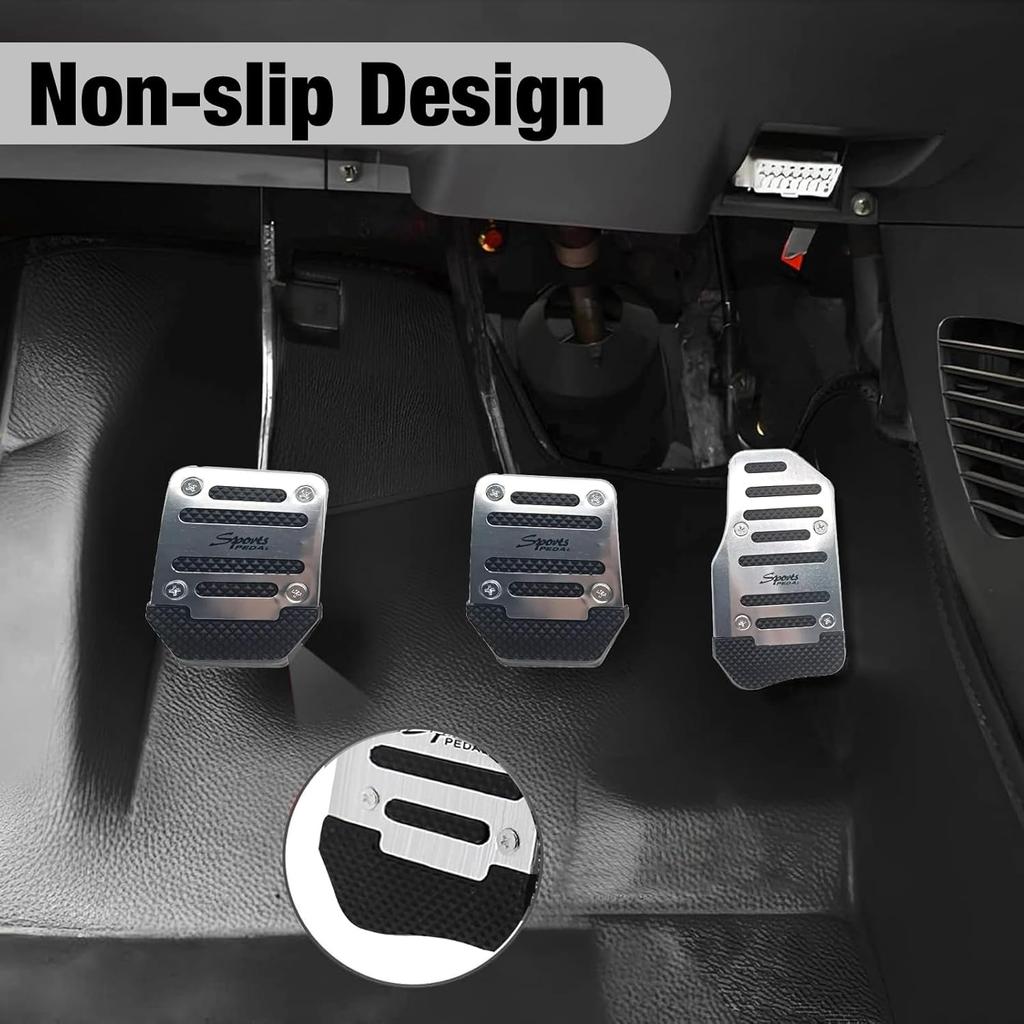 Pack-3 Car Non-Slip Pedal Pads Set, Accelerator Pedal Covers, Car Brake Pedal Protectors, Automobile Universal Replacement Accessories, For Most
