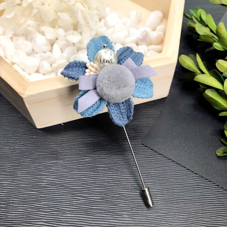 Korean handmade flower crystal brooch, fashionable femininity versatile fringed corsage coat pin accessories