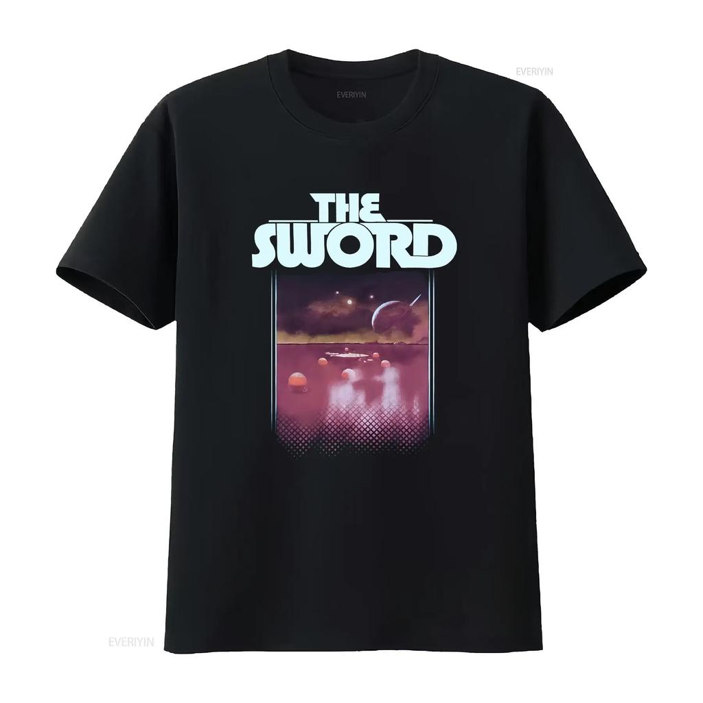 THE SWORD Band Black Heavy Cotton All Size To 4XL T Shirt BT424 Vintage Washed Designer Clothes