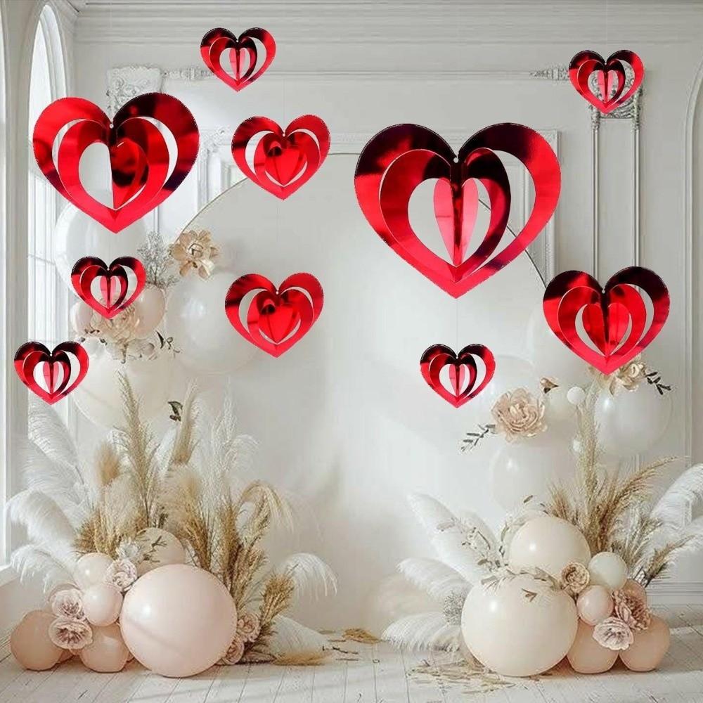 Romantic Valentine's Day Love Pulling DIY 3D Love Spiral Pendant Wedding Valentine's Day Hanging Ornaments Wedding
