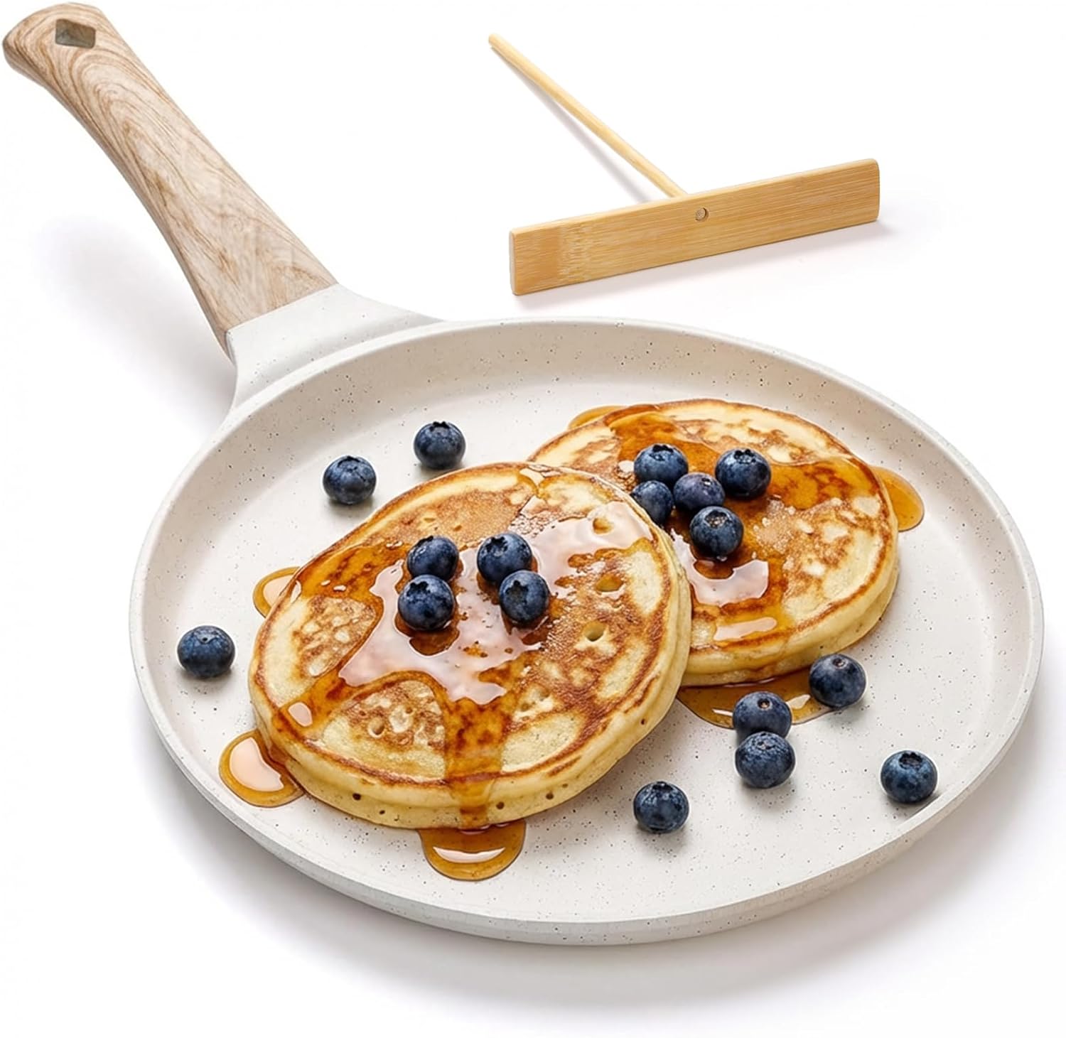 

Nonstick Crepe Pan with Spreader, 10-Inch Tortilla Pan with Detachable Handle, Ceramic Coating Pancake United States