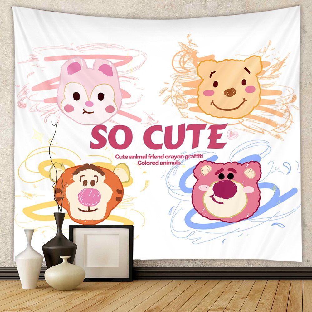 Tapestry illustration of a bear in a rock and roll style 75x100
