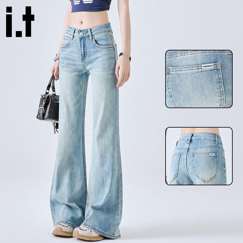 

CHOCOOLATEit Women s Light Blue Flare Jeans L