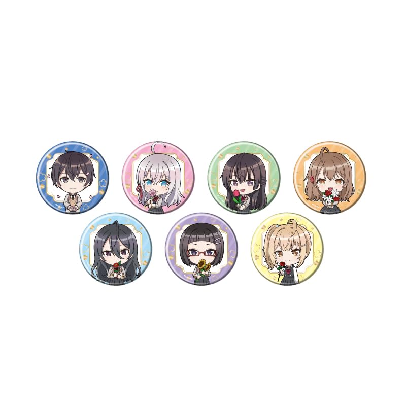 the girl next door who sometimes whispers in 05 Flower Character Can Badge Complete Set Arya-san, Russian, ver. [Mini Illustration] (7-Piece Box)