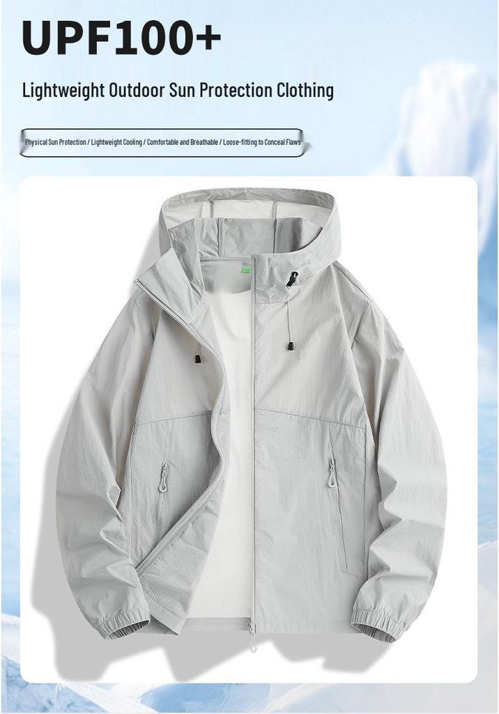 8808 Mountain-Style Couples' Ice Silk UV Protection Hooded Jacket UPF50+