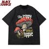 Vara femei bumbac spălat tricou Stay Trippy puțin hippie ciuperci imprimate streetwear vrac oana-gât vintage haine feminine