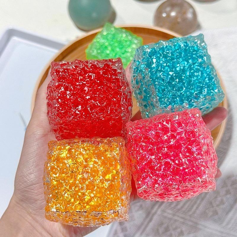 Renkli Akış Desenli Kare Sıkma Oyuncak Yumuşak Tanecikli Kare Fidget Oyuncak Kaygıyı Giderici Stres Karşıtı Oyuncak Çocuklar Yetişkinler Hediye