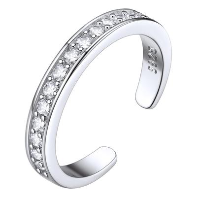 ChicSilver Toe Ring, Pinky Ring, Women's, Silver 925, Eternity Ring, Zirconia, Hawaiian Jewelry