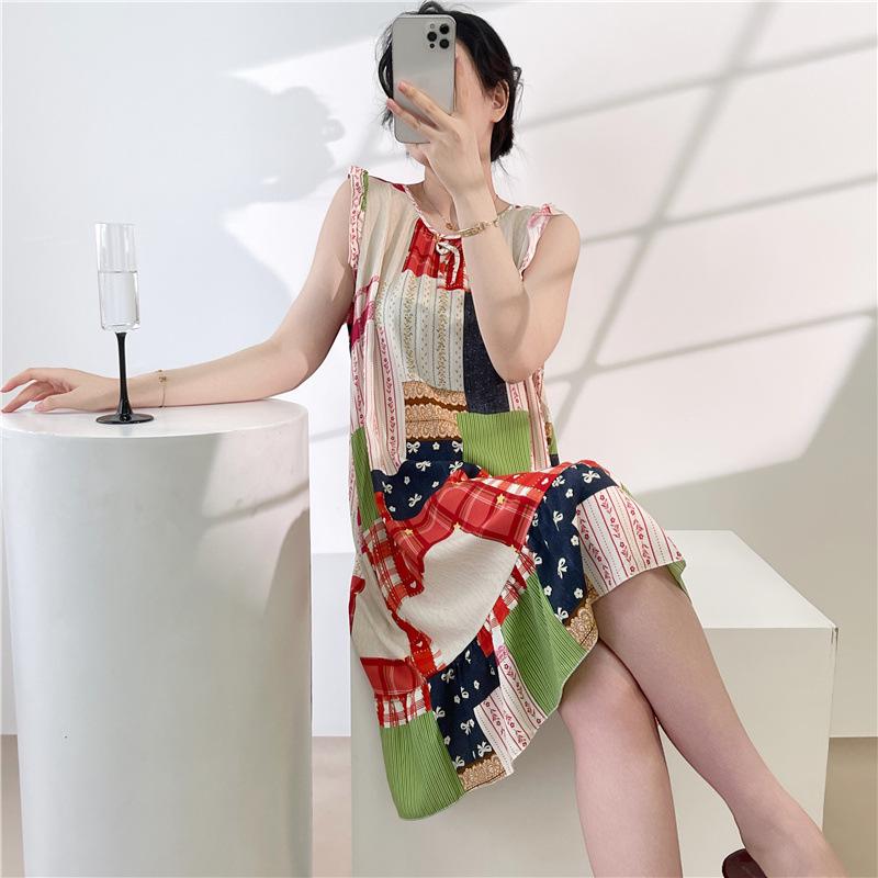 1011 Korean version of princess style dress cute loose artificial cotton loungewear cotton and silk nightdress women's summer thin