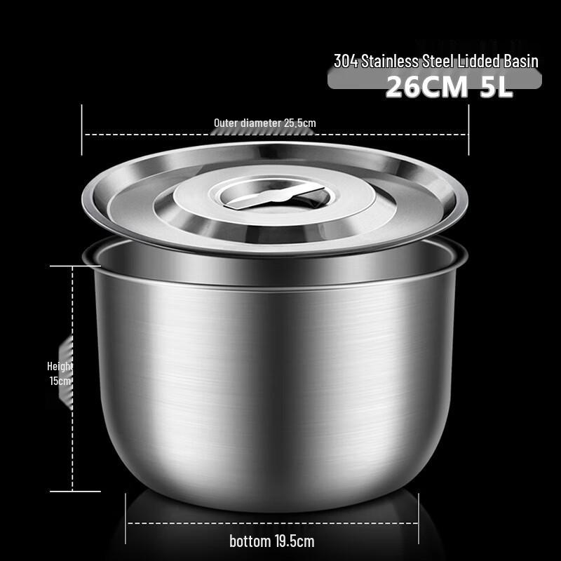 Premium 304 Stainless Steel Covered Mixing & Storage Bowls
