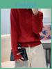 Cozy Autumn Winter Knit Cardigan With Floral Pattern And Round Neck For Women