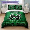 Set Biancheria da Letto Personalizzato Hannover 96 con Nome Testo 1 Copripiumino+2 Federe Logo Calcio Regalo Personalizzato per Occasione Speciale Decorazione Camera da Letto