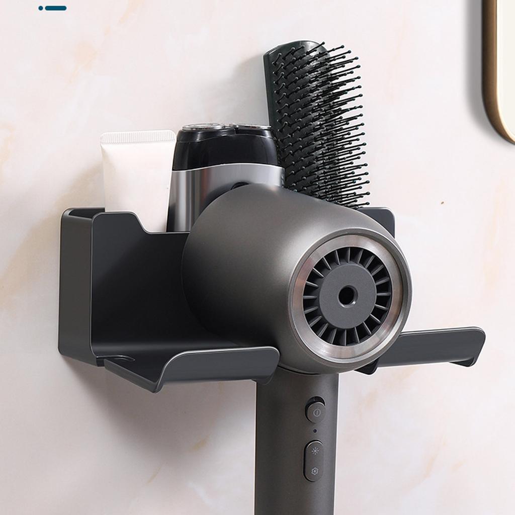 Wall Mounted Hair Dryer Rack Efficiently Organize Save Space Blower Bracket Waterproof Hair Dryer Shelf Multifunctional