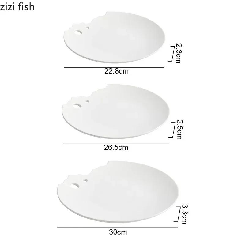 Irregular Ceramic Shallow Plate Creative Breakfast Plate Dessert Plate Cooking Plates Molecular Cuisine Specialty Tableware