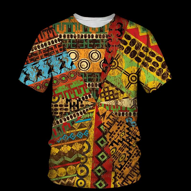 Herren Damen Afrikanische T-Shirts Volksbräuche Ethnisch Stil 3D Gedruckt Mode Übergroß Kurzarm T-Shirt Kinder T-Shirts Oberteile Kleidung
