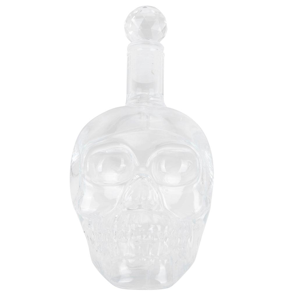 Skull Shape Glass Wine Bottle Transparent Whisky Bottle Container for Bar KTV Supplies1000ml