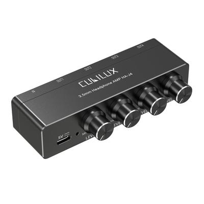 Cubilux Sluchátka Stereo Sluchátka Mini Audio Zesilovač s Nezávislým Ovládáním Hlasitosti 3,5mm Zesilovač, 4pásmový Zesilovač,