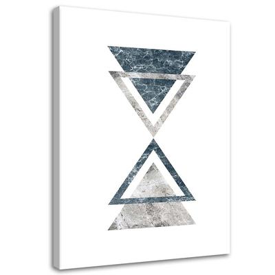 Canvas Print Abstract Marble Triangles Blue