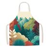 Natural Jungle Illustration Apron Cute Adventure Cartoon Baking Kitchen Home Creative Parent-Child Studio Dress