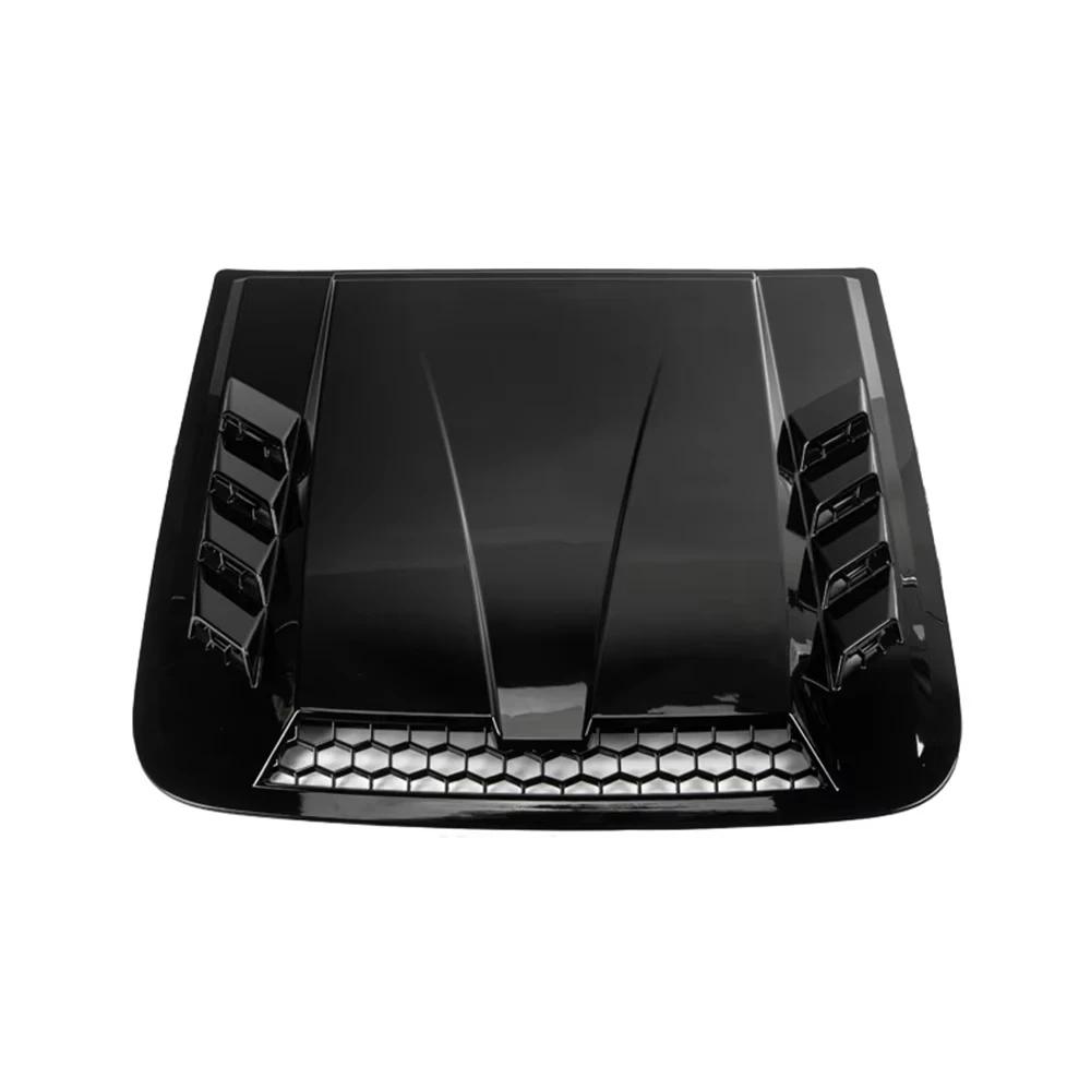 Glossy Black Car Hood Decorative Stickers Universal Front Engine Air Flow Intake Hood Scoop Vent Bonnet Cover Accessory