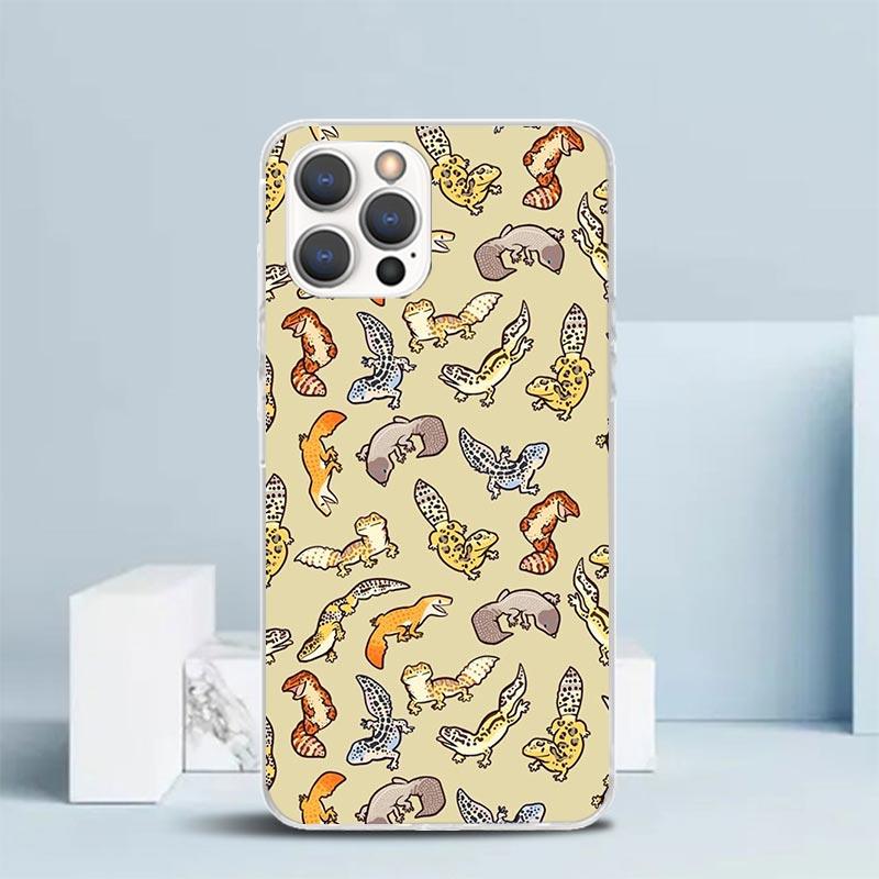

Lizards Geckos Soft Cover for iPhone 16 17 Air 15 14 Pro Max 16E Phone Case 13 Mini 12 11 7 SE 8 Print Pattern Fit Cases 16 17 A iPhone 14