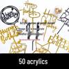 50-Piece Happy Birthday Acrylic Cake Decoration Inserts - Creative English Design for Prosperity, Health, and Longevity