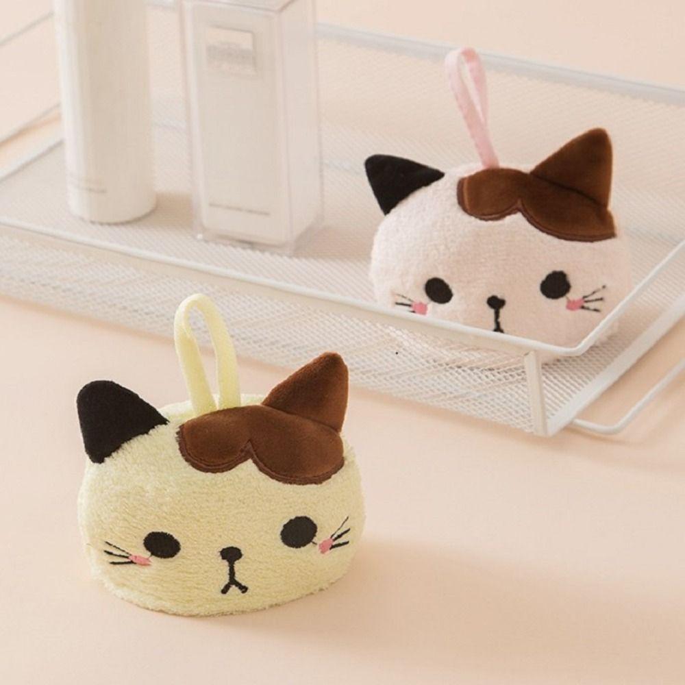 Absorbent Kitchen Cleaning Towel Coral Velvet Cleaning Rag Cute Hanging Towel  Bathroom
