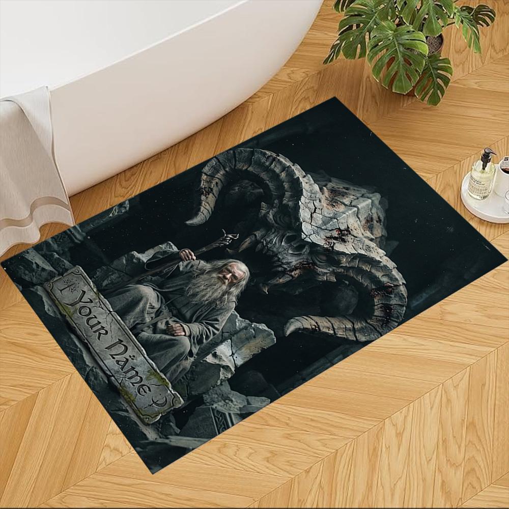 Lord Rings Customized Name Floor Rug Office Rug Suitable for Balcony Foyer Game Room Decorate room Anti-slip Rug Decorate Offices