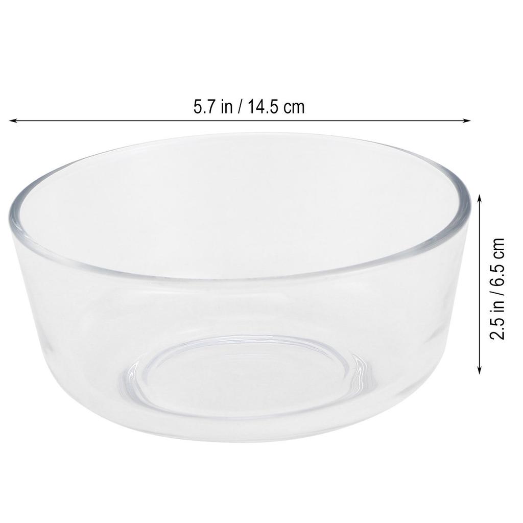 1Pcs Transparent Glass Salad Bowl 6 Inch Heat Resistant Fruit Dessert Serving Bowl for Parties Wedding Reception