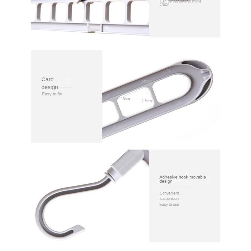 Multifunctional Hangers Household Hangers Storage Artifacts Nine Holes Clothes Rack Plastic Bedroom Magic Rack Dormitory