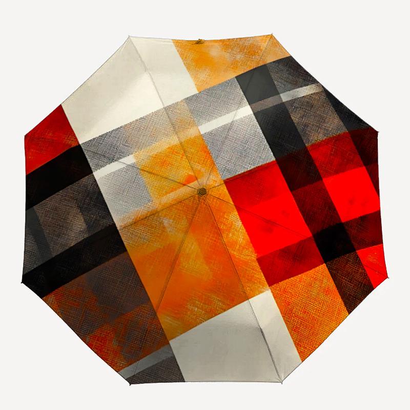 

1pc Abstract Pattern Automatic Open/Close Umbrella, Compact Travel Umbrella, 8-Rib Sturdy Frame - Ideal Gift for Friends yy251118008