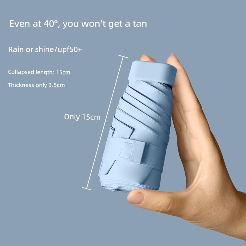 Umbrella Mini Compact Sun Protection Parasol 40% off Uv Protection Ultra-Light Portable Capsule Sun Umbrella for Both Rain and Sun