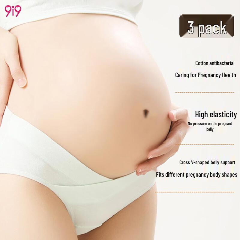 9i9 Maternity Low-Waist V-Cross Briefs 3-Pack L