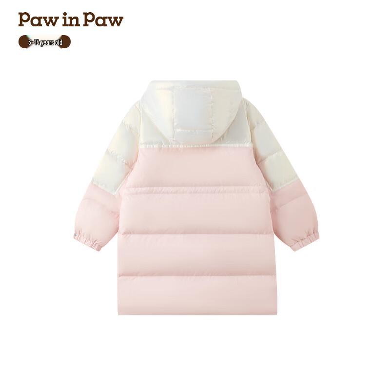 PawinPaw Girls' Cartoon Bear Mid-Length Down Jacket