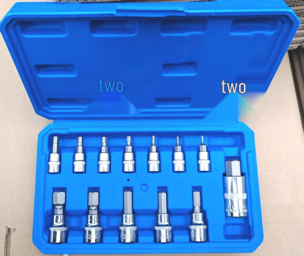 12PC 1/2" Knurled Press Bit Socket Set for Pneumatic Auto Repair Tools