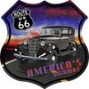 Vintage Route 66 Square Metal Tin Sign Garage Home Bar Decor 20x20cm
