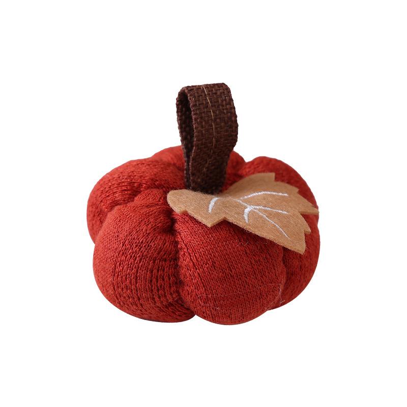 Harvest Festival Decor: Knitted Orange Pumpkin Ornaments for Window Displays & Thanksgiving Scenes