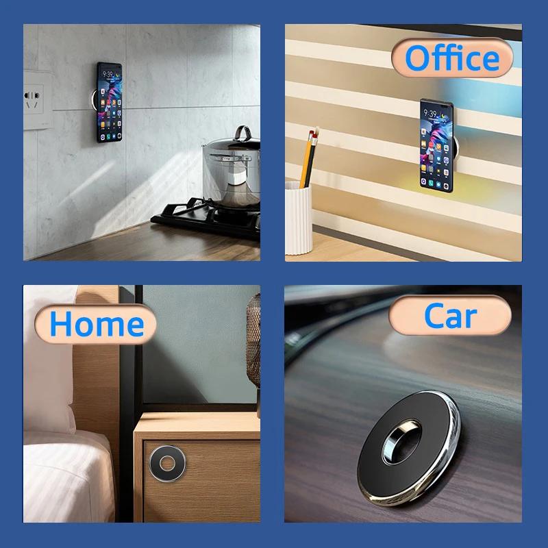 Sterkt Magnetisk Feste Biltelefonholder Stativ For Magsafe iPhone Samsung Rund Bilholder Brakett Dashbord Mobiltelefonholder