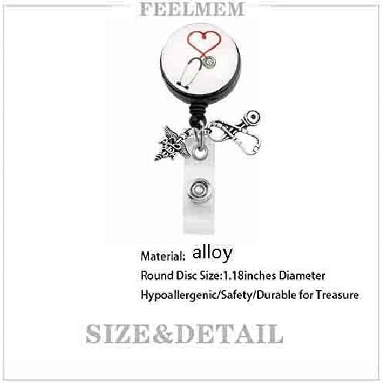 FEELMEM PA Medical Stethoscope Retractable Badge Holder Reel Clip Physician Assistant Gift Medical Student Gift Nurse Gift