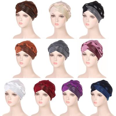Lady Islamic Headwear Braid Head Wrap Sleep Cap Turban Hat Cancer Hat Chemo Cap