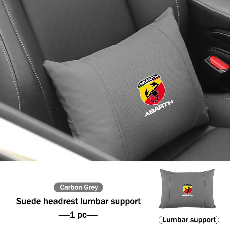 Car Suede Seat Headrest Neck Pillow Soft Cushion Lumbar Support For Abarth Freemont Strada 500x Grande Punto Ducato Stilo Palio