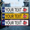 Custom UK Union Jack Yellow Aluminum Metal Sign Personalized Text Burst Flag Wall Decor