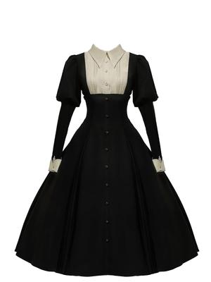 Jundakara Gothic 2-Piece Set for Women, Gothic Lolita, Sickly, Cute, Dreamy, Long-Sleeved Blouse and Skirt Dress, Princess Style, Princess, Aristocrat