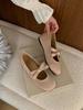 Fashion IPPEUM Ballet Flats Satin Pink Round Toe Mary Janes Shoes Ballerinas Zapatos Mujer