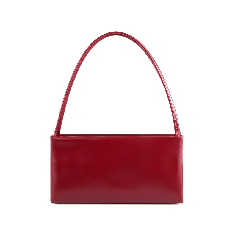

Pooh Red Retro Baguette Bag 2025 New High Sense Women Niche Design Simple Shoulder Handbag Red